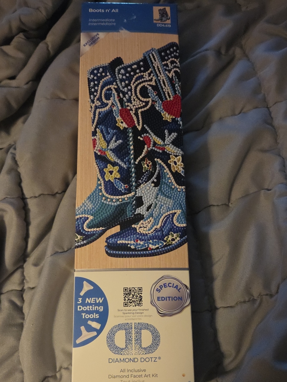 Diamond Dotz Blue Cowboy Boots Diamond Painting Kit